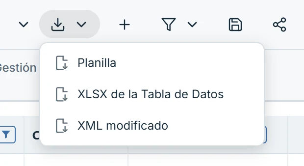 Menú Descargar